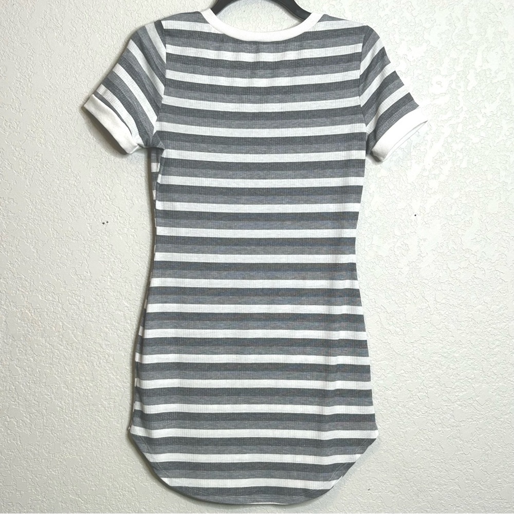 Charlotte Russe Medium Junior GrayWhite Striped Dress - Picture 5 of 6